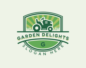 Gardening Lawn Tractor  logo design