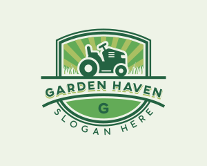 Gardening Lawn Tractor  logo design