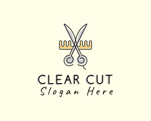 Scissors Comb Barber logo design