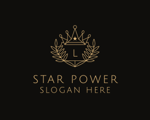 Crown Star Wreath logo design