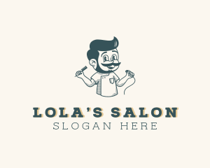 Male Barber Grooming logo design