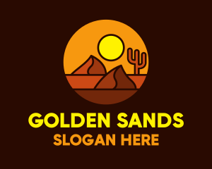 Desert Sand Dune Mountain Sun logo