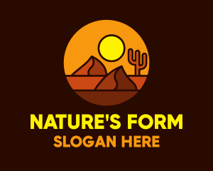 Desert Sand Dune Mountain Sun logo