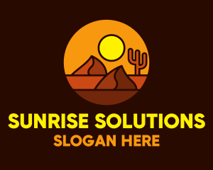 Desert Sand Dune Mountain Sun logo