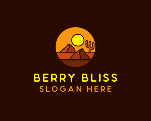 Desert Sand Dune Mountain Sun logo design