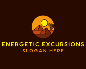 Desert Sand Dune Mountain Sun logo design