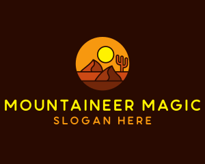 Desert Sand Dune Mountain Sun logo design