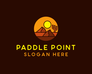 Desert Sand Dune Mountain Sun logo design