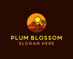 Desert Sand Dune Mountain Sun logo design