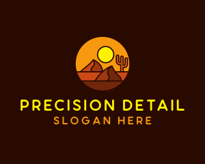 Desert Sand Dune Mountain Sun logo design