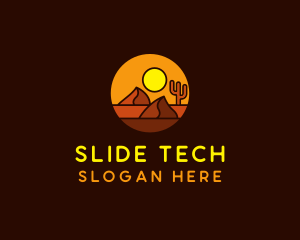 Desert Sand Dune Mountain Sun logo design