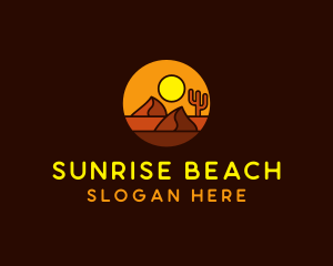 Desert Sand Dune Mountain Sun logo design