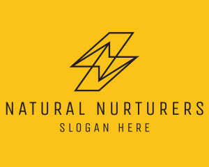 Minimalist Lightning Bolt logo design