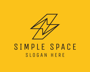 Minimalist Lightning Bolt logo design