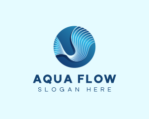 Wave Flow Sphere logo design