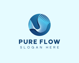 Wave Flow Sphere logo design