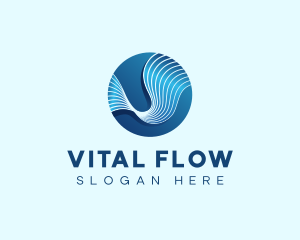 Wave Flow Sphere logo design