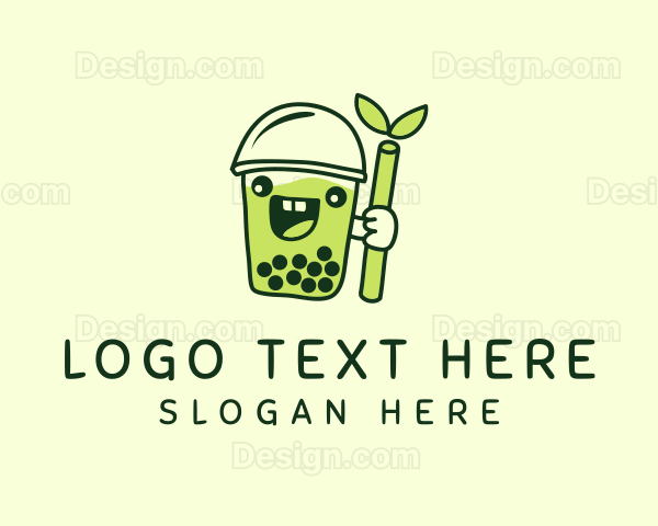 Matcha Pearl Milk Tea Logo