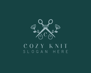 Floral Stylist Scissors Logo