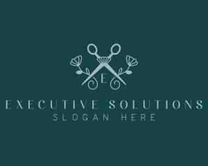 Floral Stylist Scissors Logo