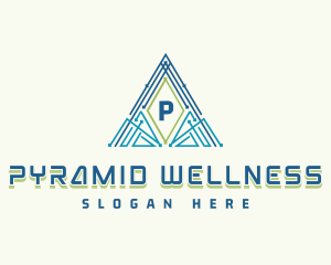 Cyber Pyramid Triangle logo design