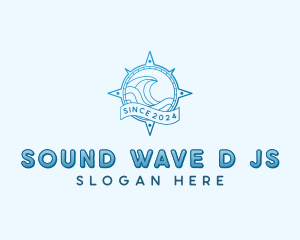 Wave Coastal Compass logo design