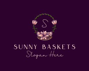 Flower Garden Basket Decoration logo design