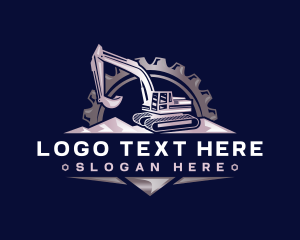 Excavator Digging Builder Logo