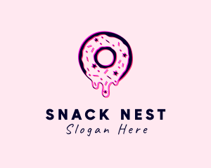 Donut Pastry Glitch logo design