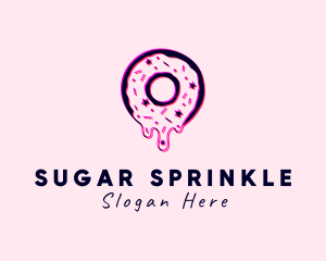 Donut Pastry Glitch logo design