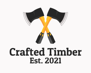 Sharp Woodcutter Axe  logo design