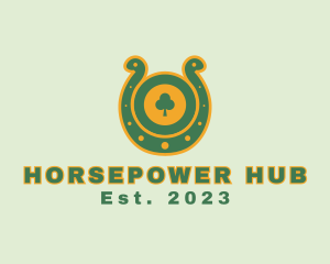 Lucky Shamrock Horseshoe  logo design