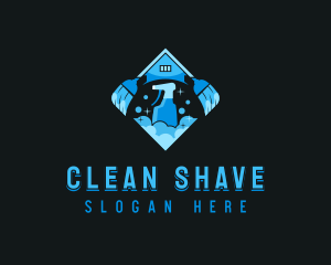 Broom Sanitation Cleaning logo design