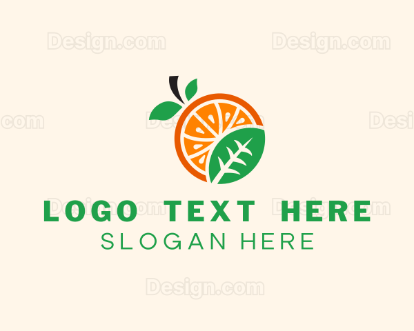 Leaf Orange Fruit Logo