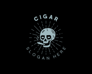 Cigarette Skull Smoker logo design