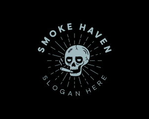 Cigarette Skull Smoker logo design