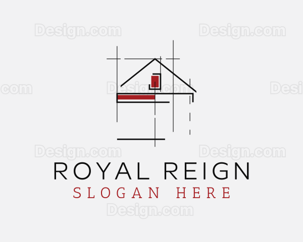 House Structure Blueprint Logo