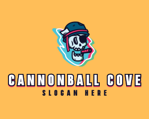 Pirate Smoking Skull logo