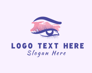 Woman Watercolor Eyelash Logo