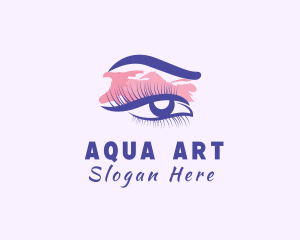 Woman Watercolor Eyelash logo