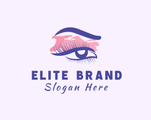 Woman Watercolor Eyelash logo
