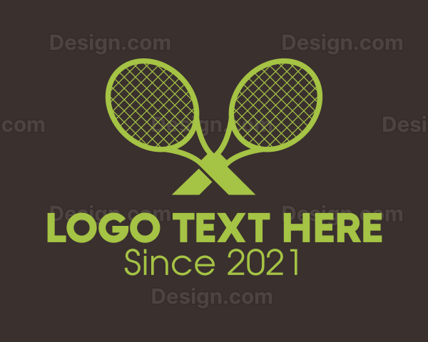 Athletic Tennis Racket Logo