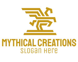 Modern Mythical Pegasus logo design