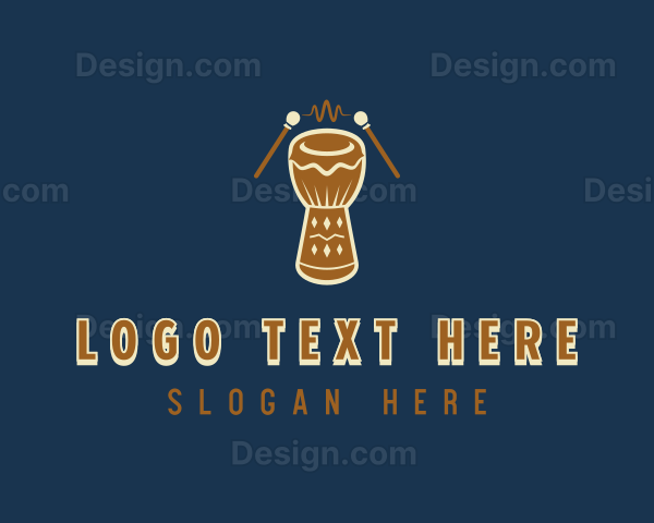 Native Djembe Music Drum Logo