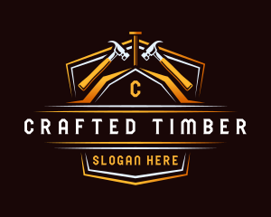 Hammer Carpentry Roof logo design