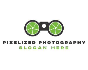 Camera Shutter Binoculars logo design