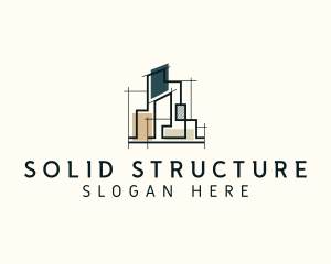 Blueprint Building Structure logo design