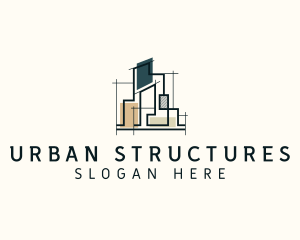 Blueprint Building Structure logo design