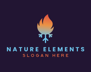 Fire Snowflake Element logo design