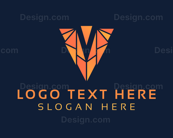 Geometric Business Letter V Logo